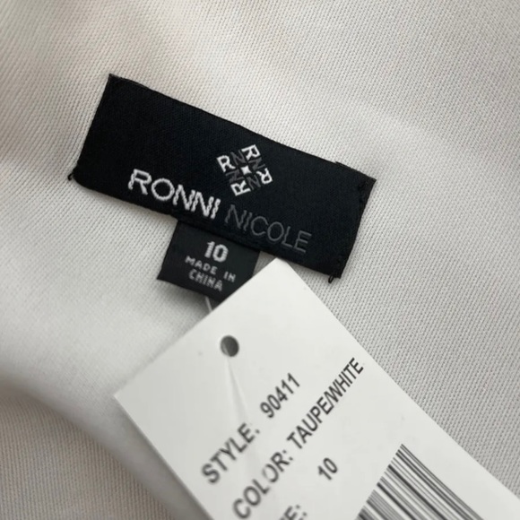 Ronni Nicole Multicolored Sleeveless Striped Pleated Sheath Dress Size 10 - Picture 9 of 9